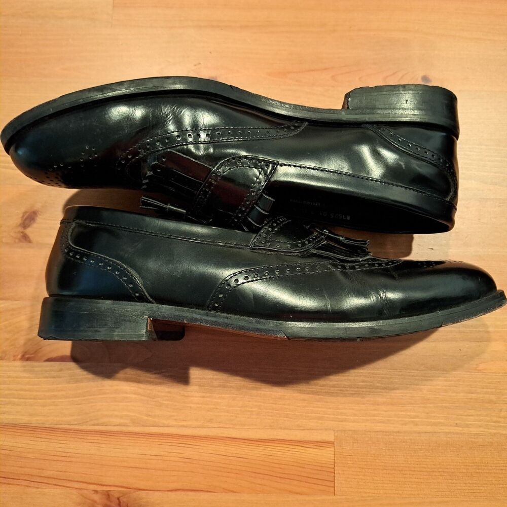 Nunn Bush Dressflex Mens Black Leather Loafers Tassel Shoes Size 11W 83525-01 - Picture 2 of 7
